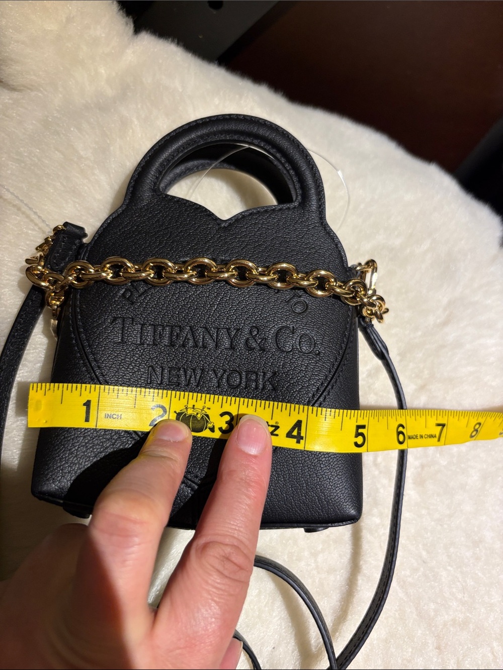 Tiffani and Co black leather mini bag removable strap - cutest designer bag- New - Picture 15 of 16